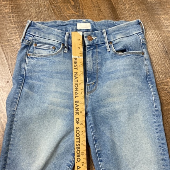 MOTHER THE LOOKER ANKLE FRAY IN WASH READY TO ROLL MID RISE SKINNY JEANS STRETCH - Picture 5 of 13